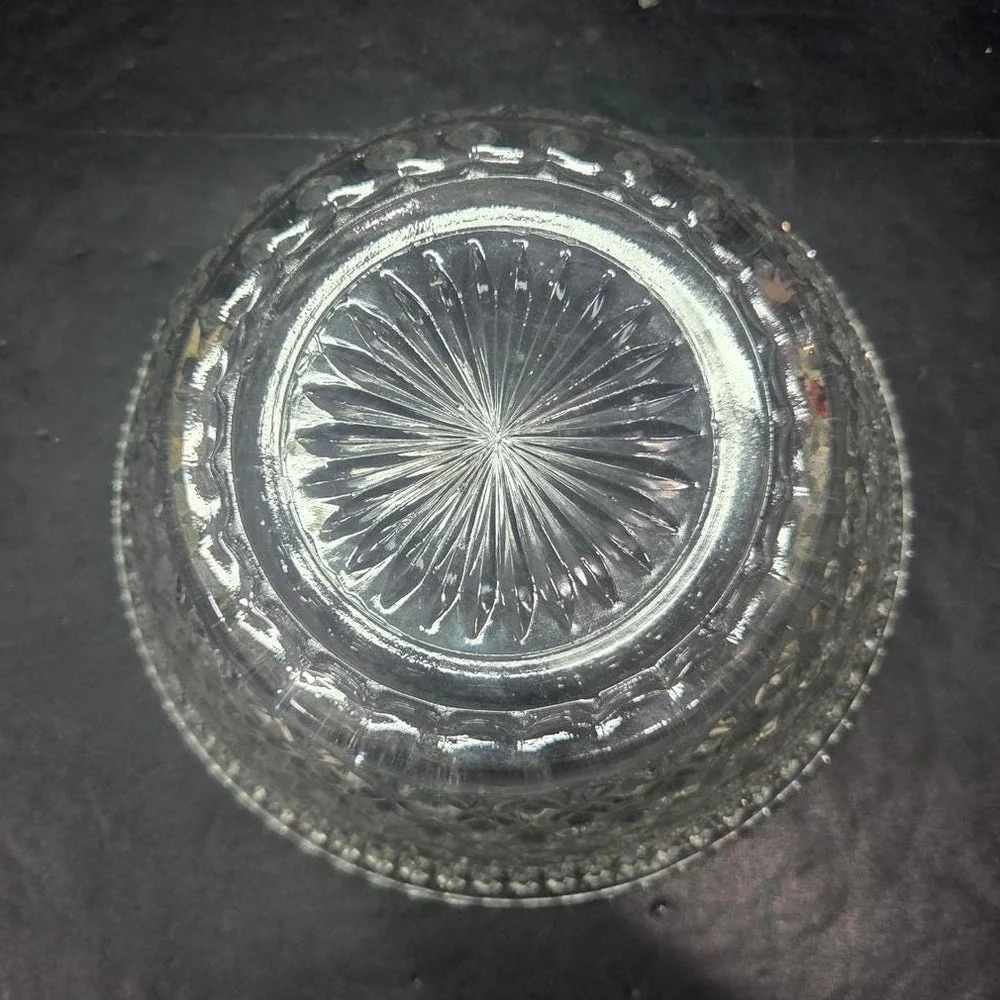 Anchor Hocking Wexford Serving Bowl, Vintage Clear Glassware, Table‎ Centerpiece